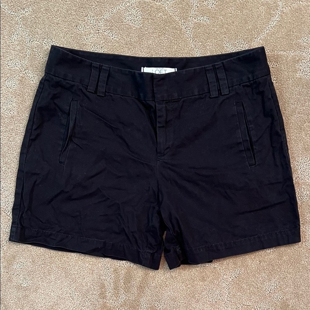 Ann Taylor Loft 6” Black Chino Shorts, Sz 6
